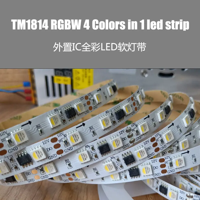 СВЕТОДИОДНЫЙ цветной светильник Tm1814 5050 RGBW 4 в 1 12 В 24 60 на метр | Лампы и освещение