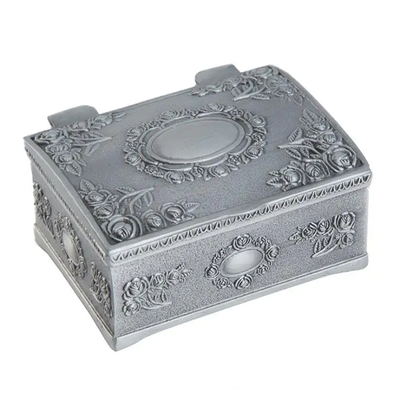 

Металлический ящик для украшений в винтажном стиле с цветочным принтом ожерелье с гравировкой чехол серьги контейнер Кольцо Кулон безделу...
