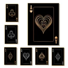 Абстрактный Золотой Серебряный Туз клубов, холст, картина на стену, постеры и принты, настенные картины, декор для клуба, бара, ресторана