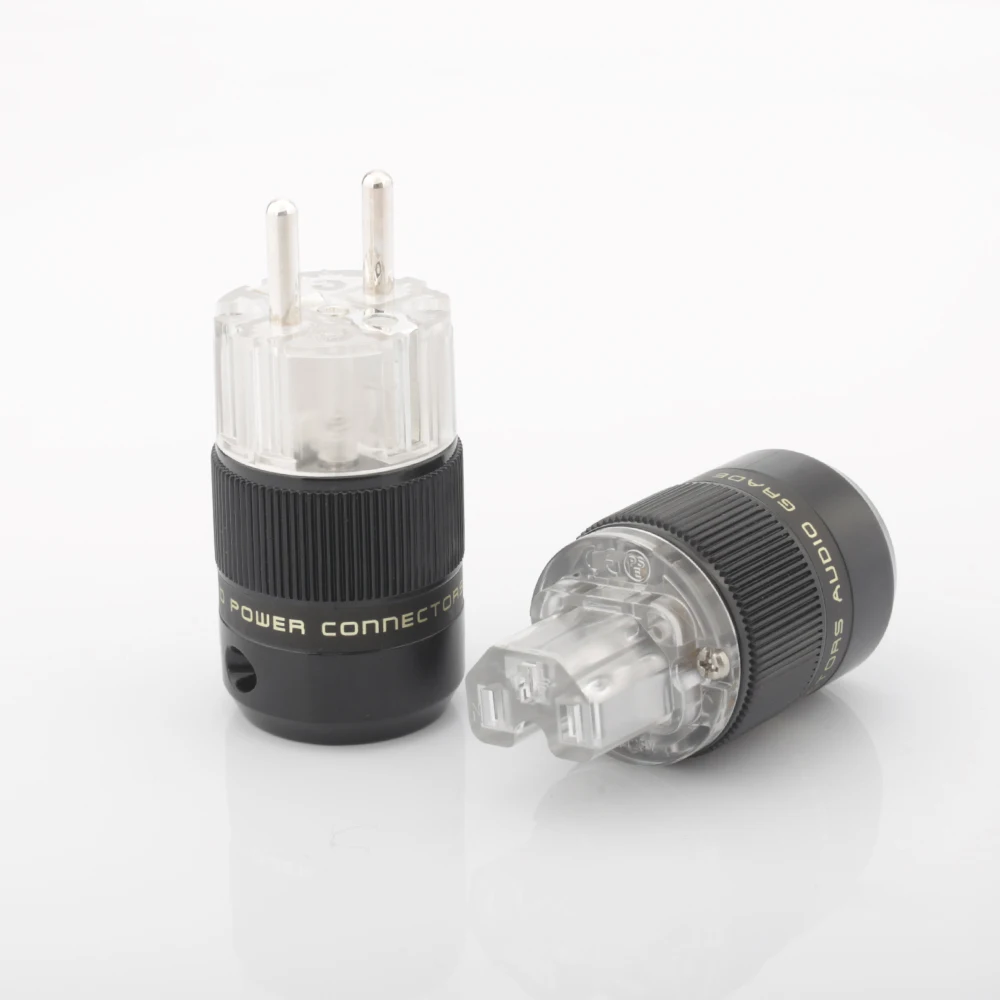 Набор из одной пары, с родиевым покрытием PCT, европейская штепсельная Вилка питания Schuko, штепсельная вилка IEC, штепсельная Вилка для электросети Audiophile DIY, Hi-Fi