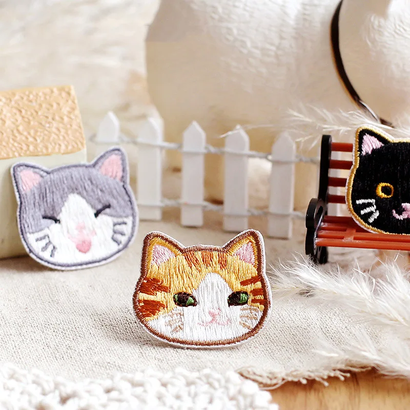 1 шт. милые вышитые наклейки Kawaii Наклейки для кошек Декоративные детей подарок
