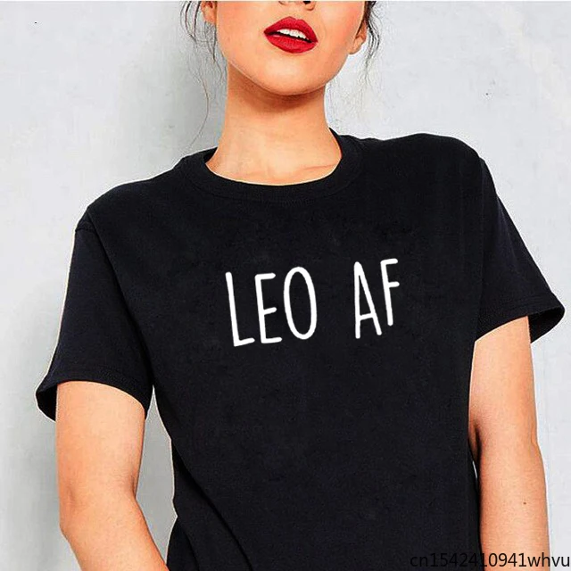

Leo Af Printed T Shirt Women Summer Short Sleeve O-neck Loose Femme Black White