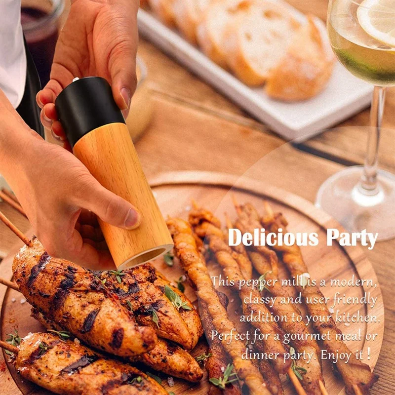 

Salt and Pepper Grinder Set,Manual Pepper Grinders,Salt Mill with Adjustable Coarseness Ceramic Rotor,2 Pack