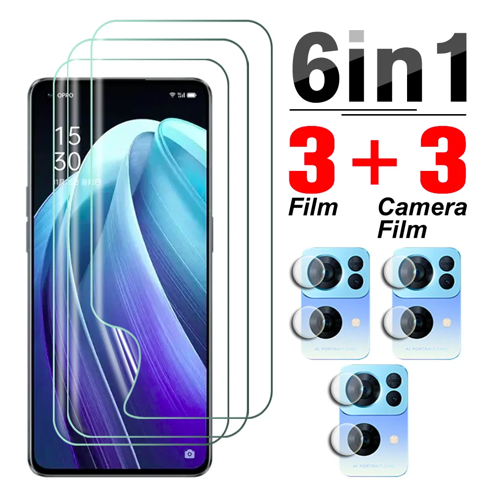 

6in1 Hydrogel Film For Oppo reno 7 7pro 5G Camera Lens Protective Film For Oppo reno 7 se 5G ​Screen Protector Cover Not Glass