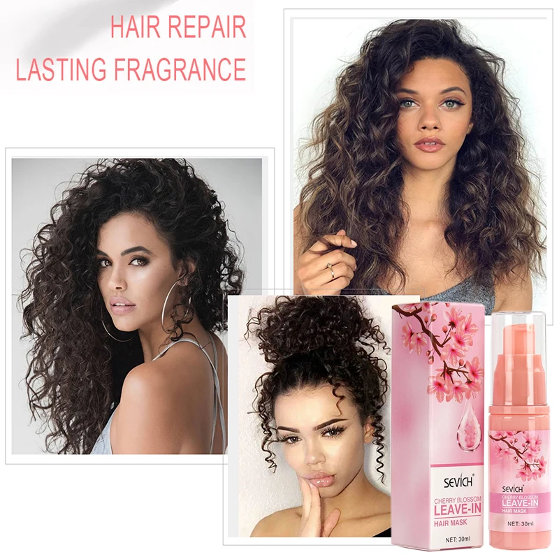 

30ml Cherry Blossom Leave-in Hair Mask Repair Damage Restore Soft Hair Anti Hair Loss Perfect Curls Nourishing Hair Care Product