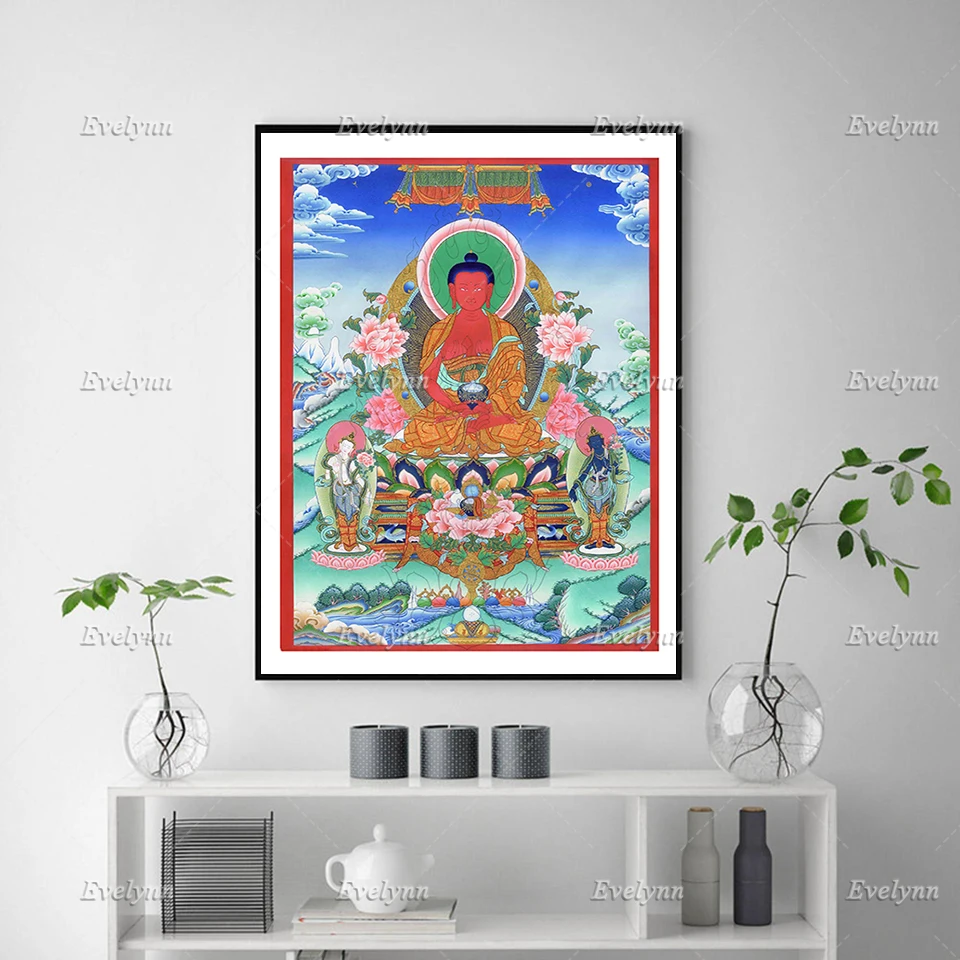 Будда амитха танка положение лотоса Непал винтажные буддийские художественные