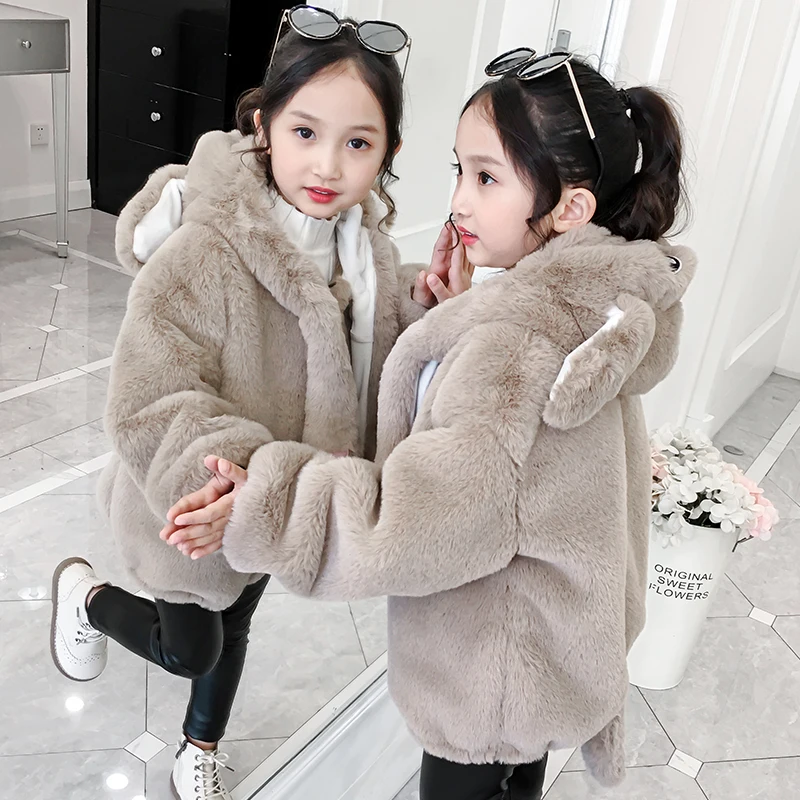 

Girls Coats Funny Hooded Outfits Kids Winter Moving Hat Animal Ears Gift Children Clothes winter clothes for girls