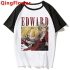 Забавная футболка с японским аниме, цельнометаллический алхимик, Мужская крутая летняя футболка с мангой, стандартная футболка, топ в стиле хип-хоп, мужские футболки