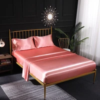4pcs flat sheet set solid color bed sheet set single double queen size fitted sheet set luxury rayon bedding sheet set