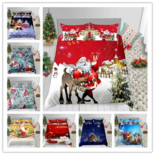 Комплект постельного белья Санта Клаус на Рождество Новый Год зима|Комплекты