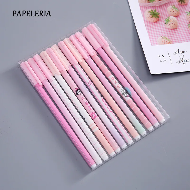 12 шт./компл. kawaii Pen 0 5 мм созвездия Гелевые Ручки Симпатичные Звезды Вселенная