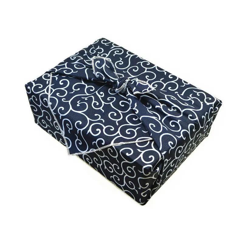

2pcs Japanese Style Handkerchief Furoshiki Polyester Material Concise Style One Side Printed Bento Wrapping Cloth Many Uses