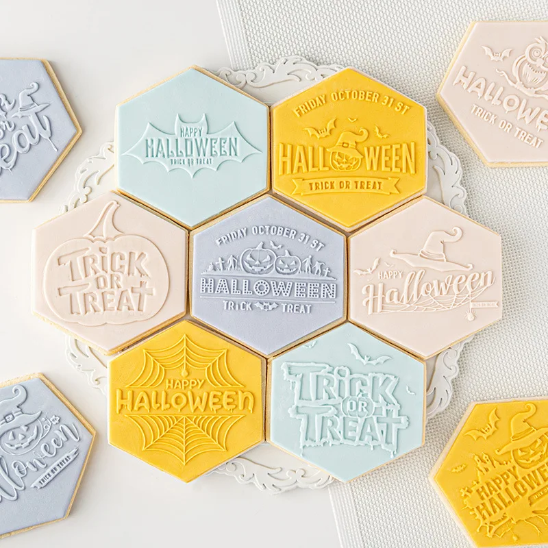 

Счастливый Хэллоуин буквы Тыква шаблон тиснение штамп акриловая фотография 3D тиснение форма пекарня торт украшения инструменты