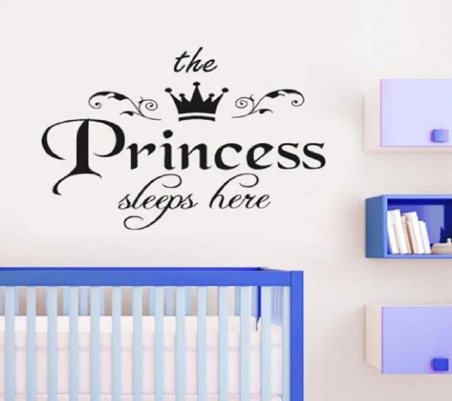 Принцесса спит Детские Девочки Цитата наклейки на стену DIY милые настенные