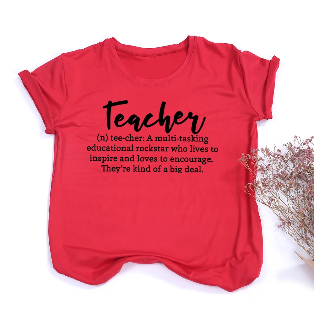 

Teacher T-shirt Letter Print Fashion Shirt Aesthetic Tumblr Women Trendy Slogan Tops Teacher Day Summer Art Tshirt Short Sleeve
