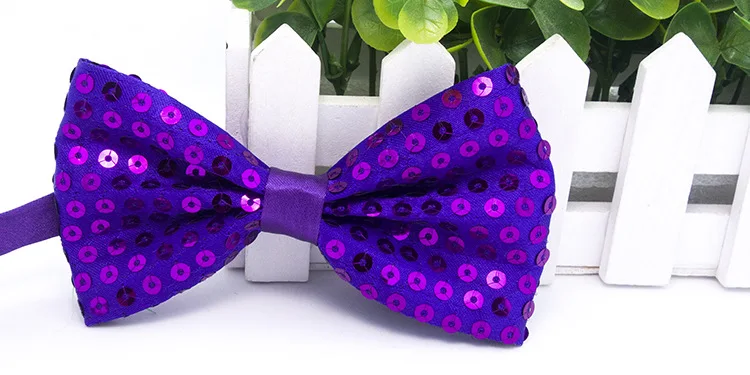 purple Регулируемый галстук-бабочка с пайетками, галстук-бабочка для костюмированной вечеринки, вечерние галстуки для джазовых танцев на Хэллоуин - Цвет: purple