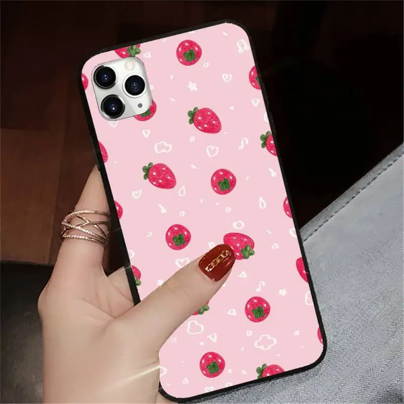 

Pink Cherries Cherry Strawberry Phone Cases for iPhone 11 12 pro XS MAX 8 7 6 6S Plus X 5S SE 2020 XR