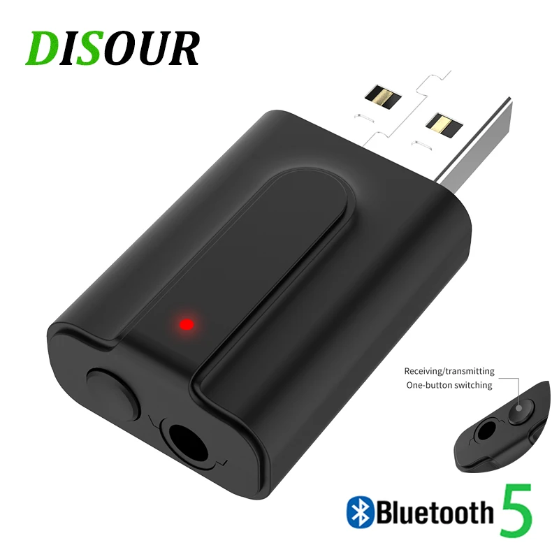 Bluetooth передатчик DISOUR 5 0 приемник 2 в 1 3 мм AUX стерео аудио RCA USB разъем беспроводной