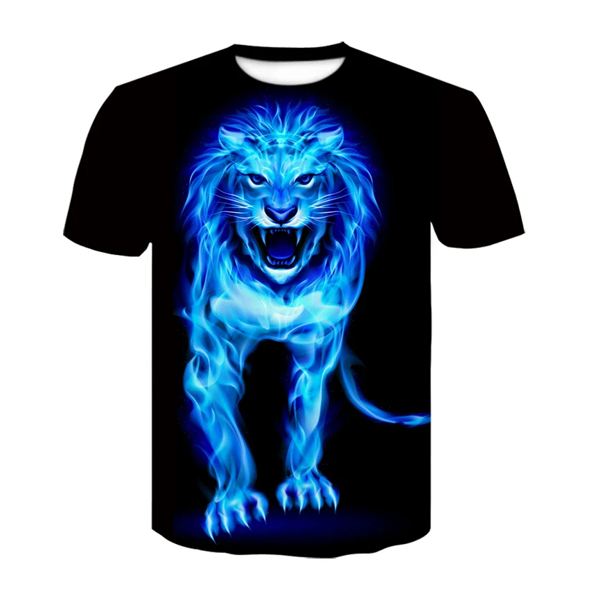 Футболка Мужская/женская с 3D-принтом тигра брендовая тенниска в стиле хип-хоп