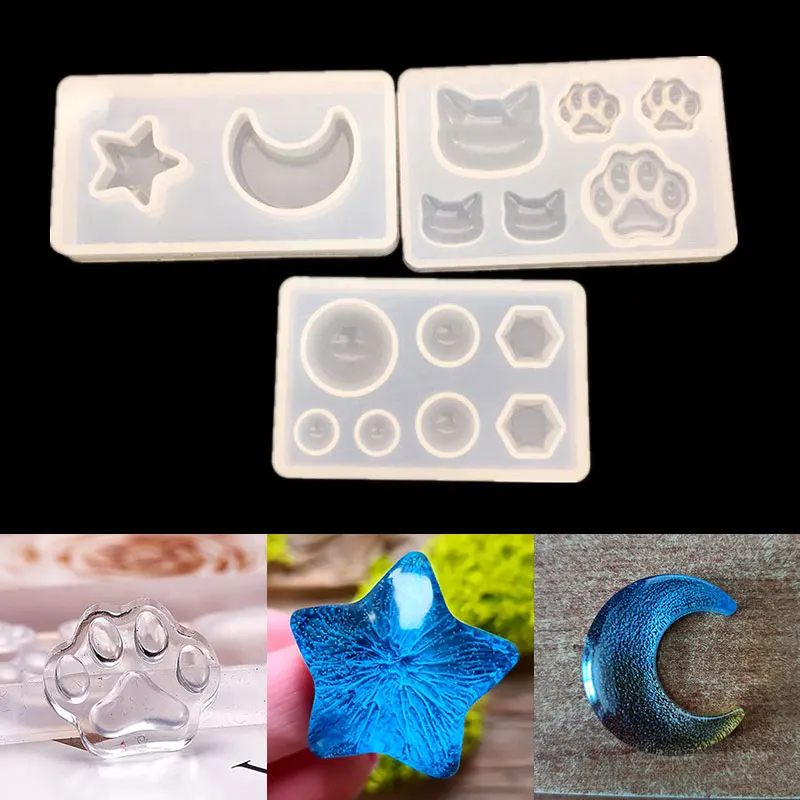 

Силиконовая форма «сделай сам» для кристаллов, эпоксидной смолы, кошек, когтей, Луны, звезд, геометрической формы для подвесок из эпоксидной...