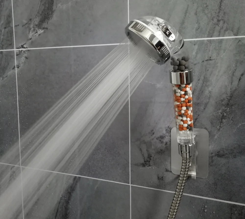 

Bathroom Shower 3 modes Adjustable Jetting Shower Head Saving Water High Pressure Anion Filter Shower SPA Nozzle