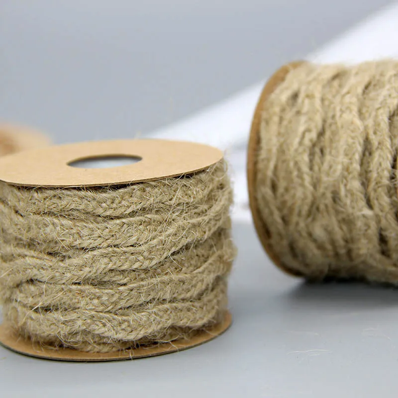 Рустикальная 5 м джутовая веревка плетеная из пеньковой веревки