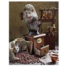 5D DIY полная вышивка с животными Ежик мозаика алмазная живопись Декор Картина Стразы кофе подарок декор FC870