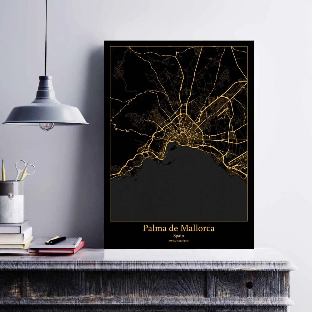 Карта Испании KOPHAEL печать на холсте