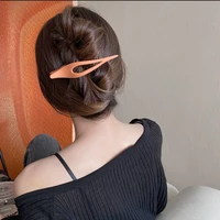 korean frosted acrylic large hair clip solid color hair claw elegant ponytail hairpins for women girls hair accessories barrette