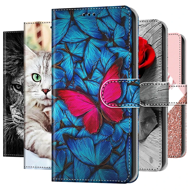 Кожаный чехол-книжка для Huawei Enjoy 7S 8E 9S 10S 10 Plus чехол с подставкой и милым Рисунком