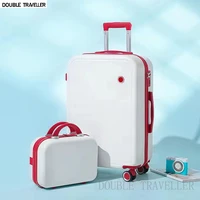 1820222426 inch travel suitcase on wheelsfashion women trolley luggage setgirl student rolling luggage carry on cabin bag