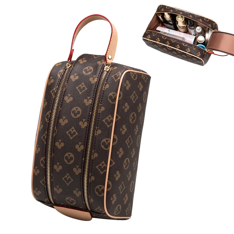 

Waterproof Toiletry Bags PU Leather Travel Cosmetic Bagpack Organizer Women Men Makeup Bag Portable Make Up Case Beauty Handbags