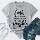 Мягкая Высококачественная женская футболка с надписью Faith делает возможные дела, женская летняя футболка, модная футболка, женская футболка в стиле Харадзюку
