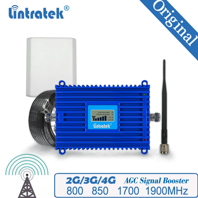 Усилитель мобильного сигнала Lintratek 800 850 1700 1900 МГц репитер LTE GSM WCDMA усилитель