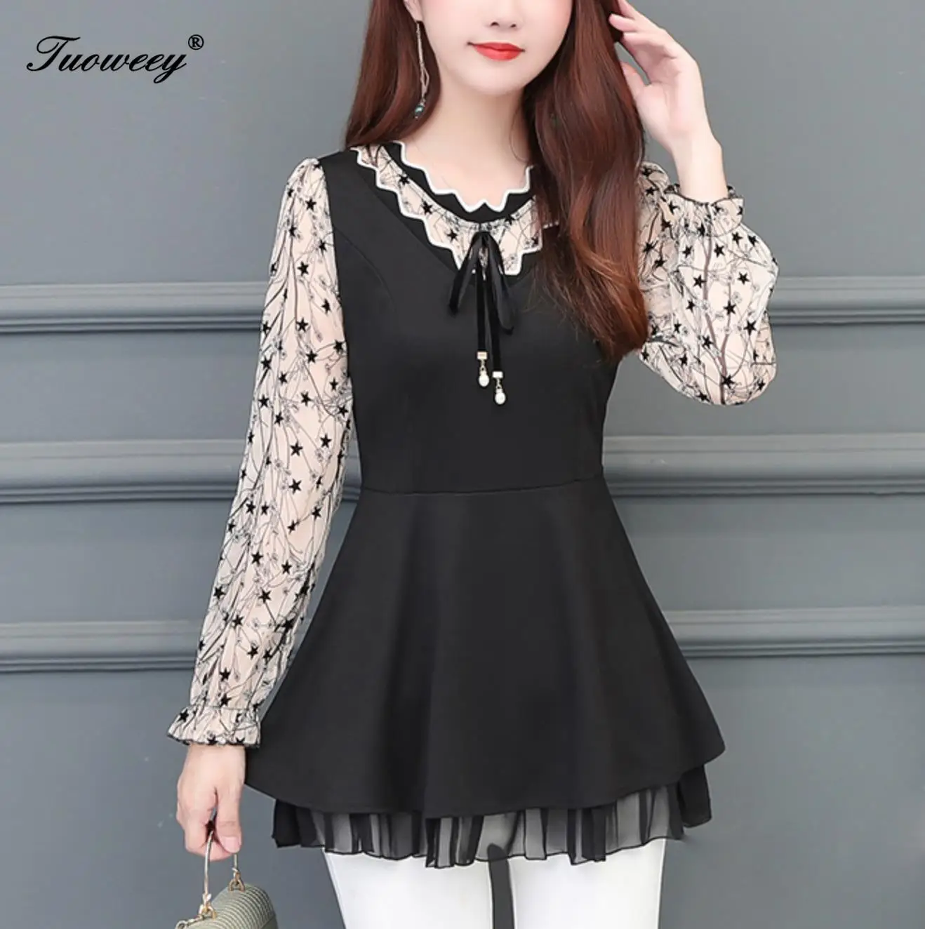 Женская длинная рубашка с длинным рукавом повседневная элегантная Свободная