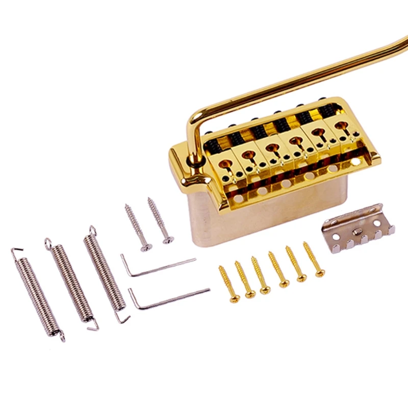 

Топ 2021, седло с 6 струнами, металлическая Золотая электрическая гитара, мост, одинарная система Tremolo