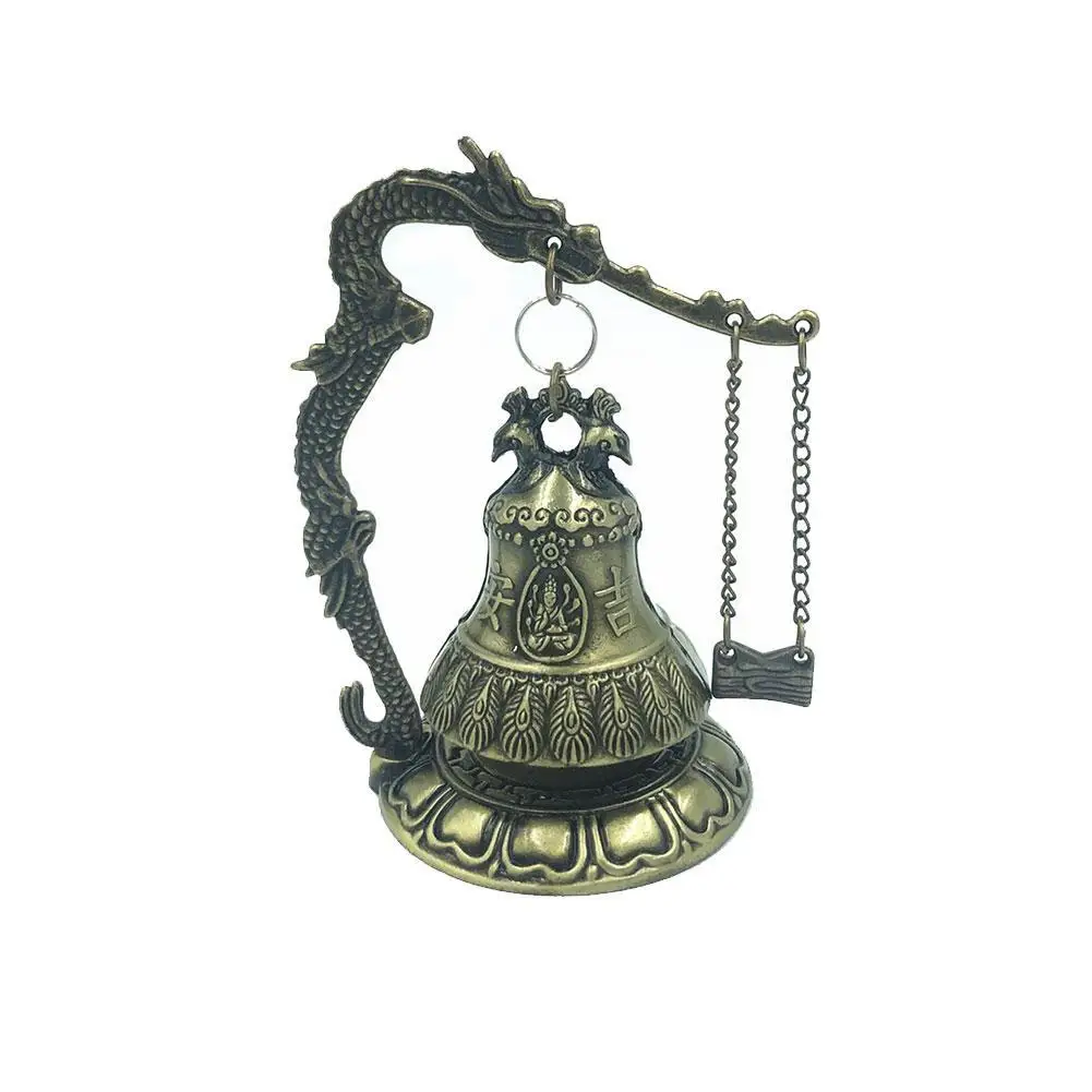 

Buddhism Temple Brass Copper Dragon Bell Clock Carved Clock Home Statue Buddha Arts Decorative Crafts Statue Buddhism M2V3