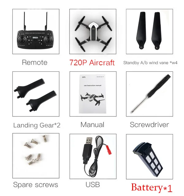XYCQ S7 Квадрокоптер Дрон с камерой живое видео, WiFi FPV Квадрокоптер с 110 ° широкоугольная 1080P HD камера складной Дрон RTF - Цвет: 720P x 1 battery