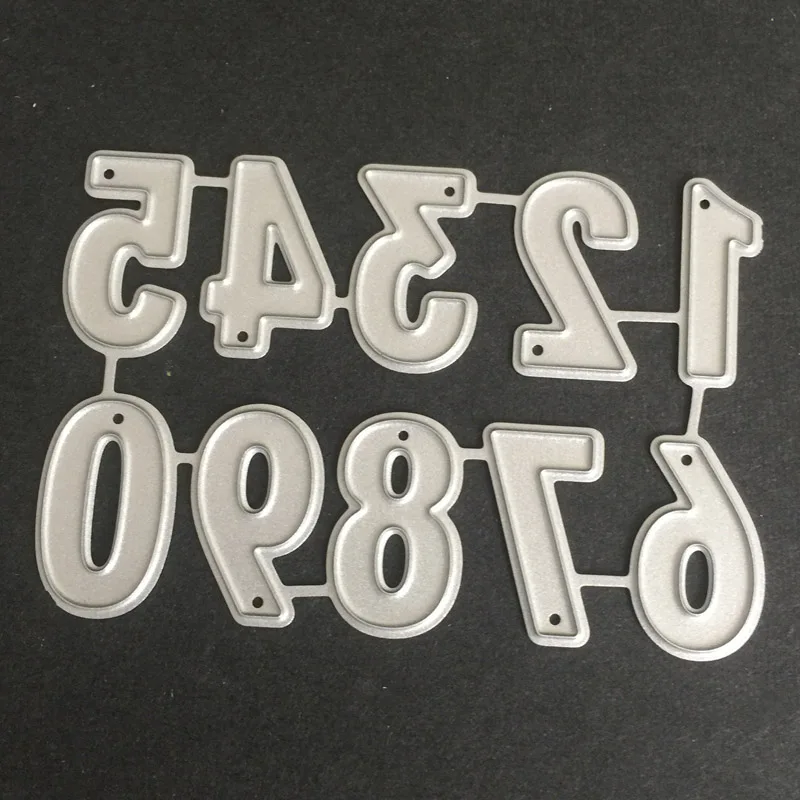 WISHMETYOU 0-9 Number Metal Cutting Dies Scrapbook Embossing Birth Day Numbers Paper Card Craft Decoration photo Album DIY New | Дом и сад