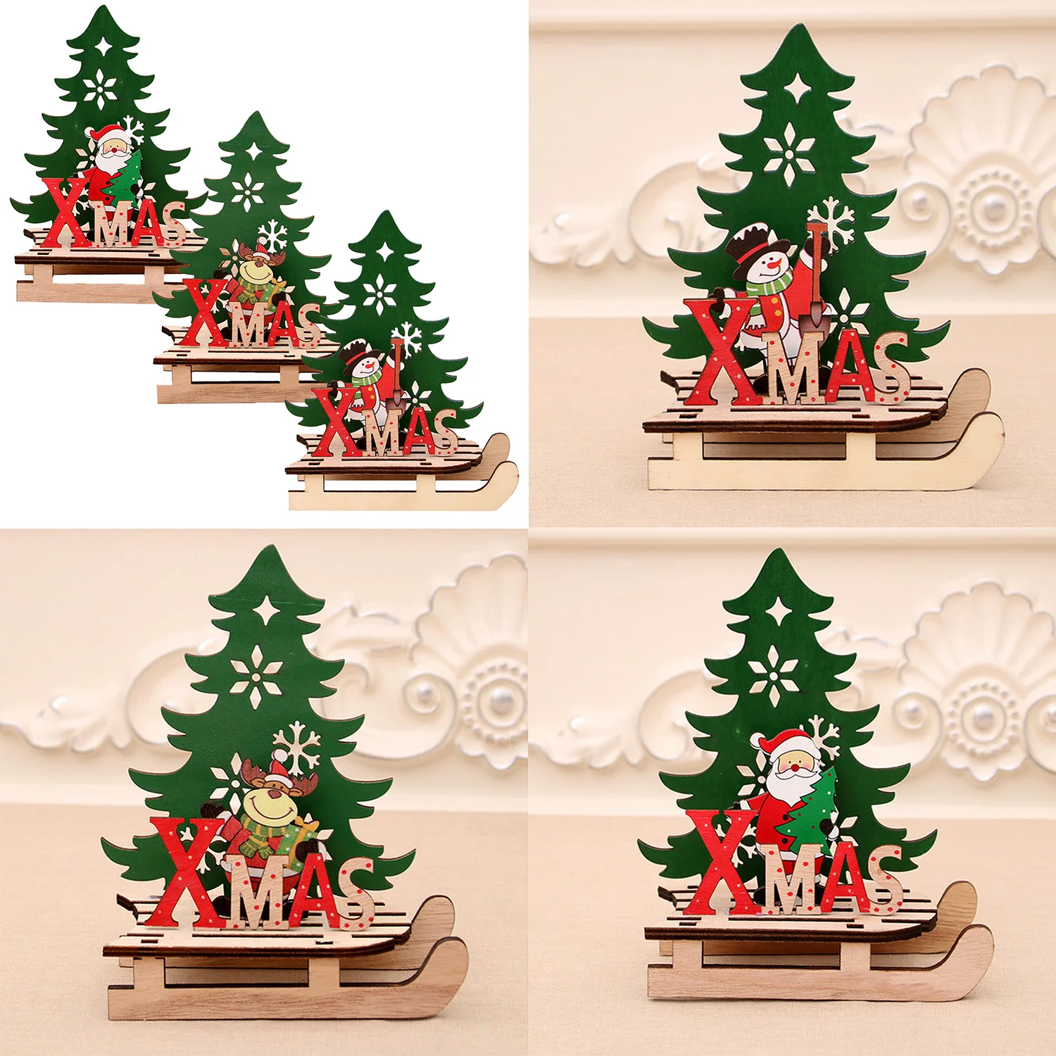 Деревянные Рождественские сани для самостоятельной сборки украшения Санты