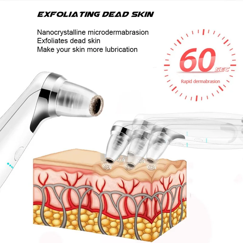 

Blackhead Remover Dermabrasion Machine Pore Pimple Removal Facial Cleaner Nose Vacuum Suction Tool T Zone Face Clean