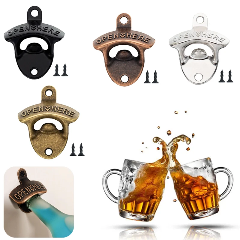 

Кухонные приспособления открывалка для бутылок настенный винтажный Ретро Сплав подвесные открывающиеся пивные инструменты доступны четы...