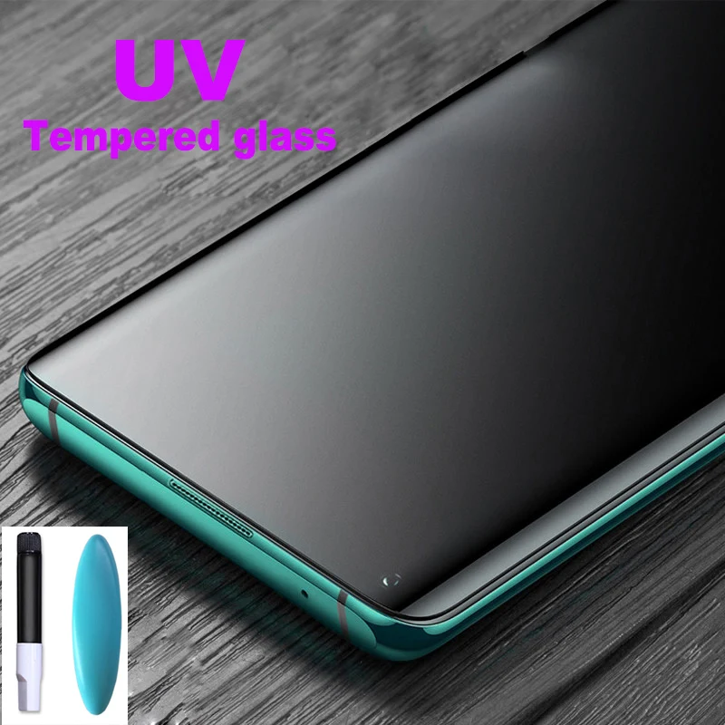 УФ-пленка из закаленного стекла для Oneplus 9 8 7T pro полное покрытие Защита экрана one plus
