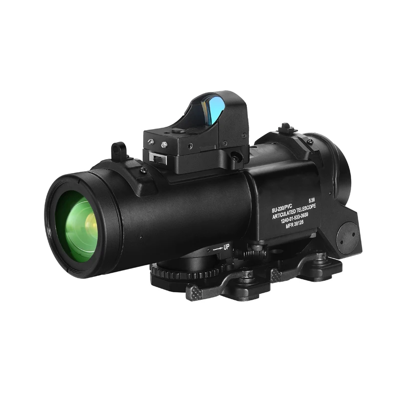 Тактическая оптика Riflescope 1x-4x фиксированный двухцелевой прицел с мини красный точечный прицел охотничьи прицелы для страйкбола воздушные пистолеты Caza