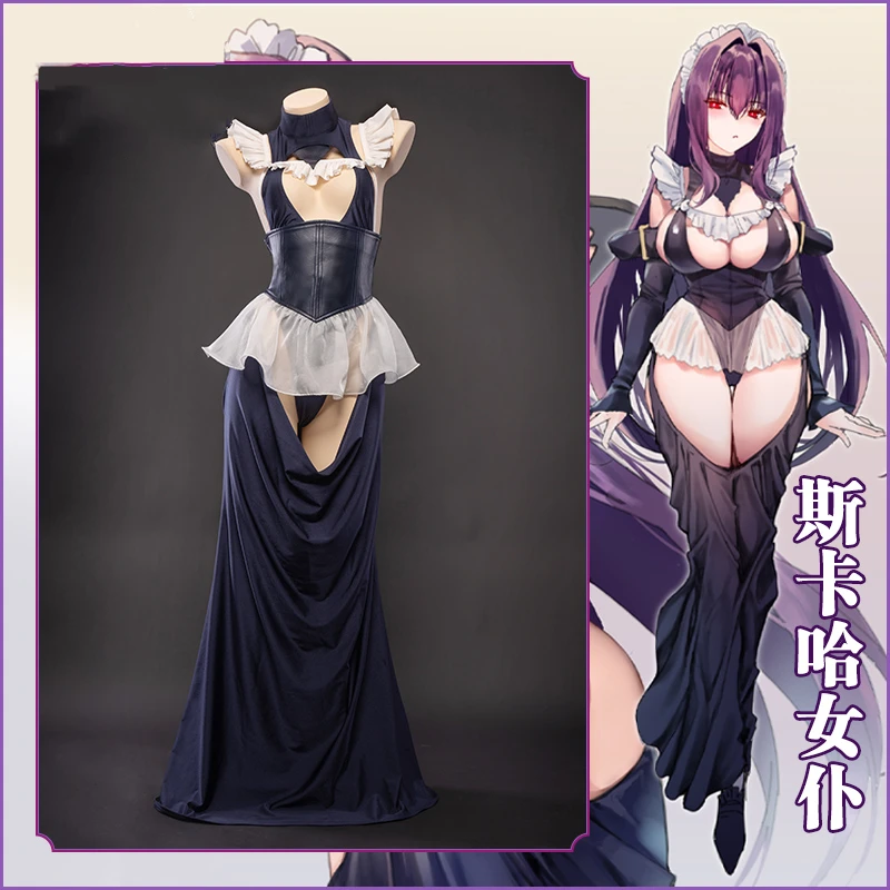 

Anime Fate/Grand Order FGO Scathach Douji Ver. Maid Uniform Sexy Party Dress Cosplay Costume Halloween Women Free Shipping 2020