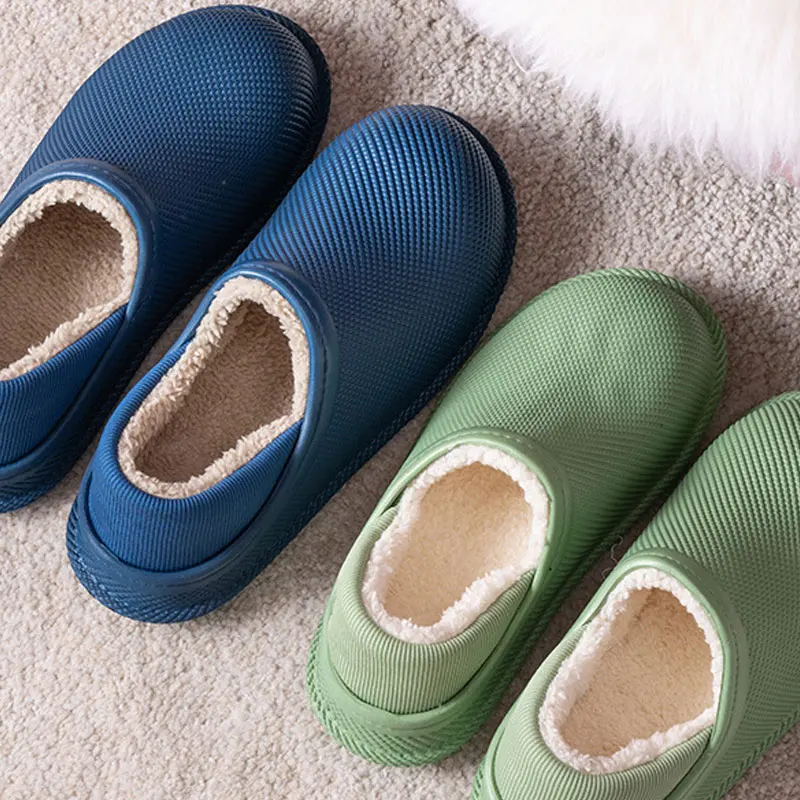 

MCCKLE Winter Women Slippers Women's Waterproof Warm Plush Home Cotton Shoes Ladies Indoor Bedroom Flats Non-Slip Female Slipper