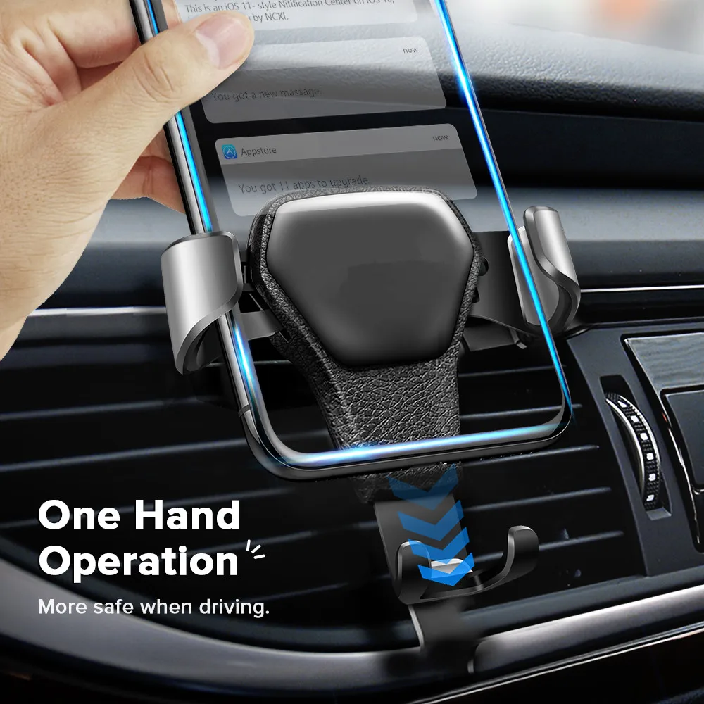 car mobile phone holder universal in the car air vent clip bracket no magnetic holder for smartphone gravity gps bracket free global shipping