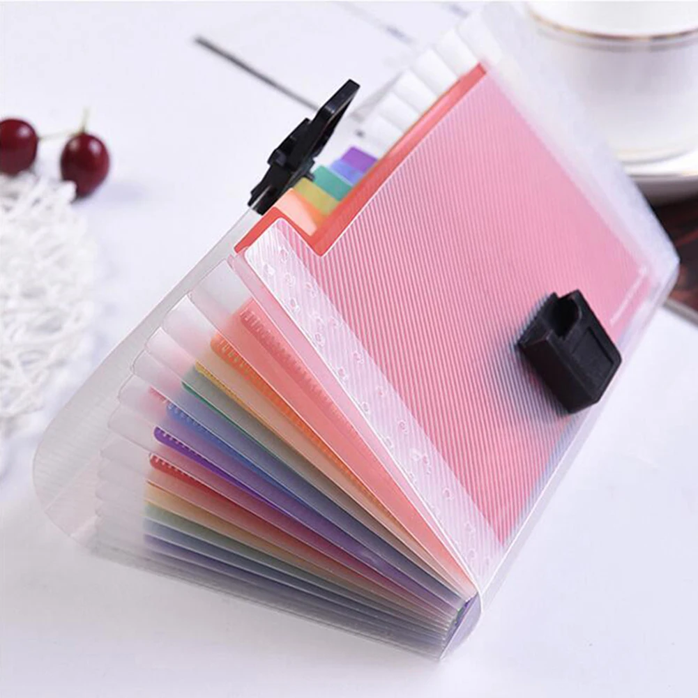 

A6 Plastic Portable File Folder Extension Wallet Bill Receipt File Sorting Organizer Office Storage Bag Folders Filing Products