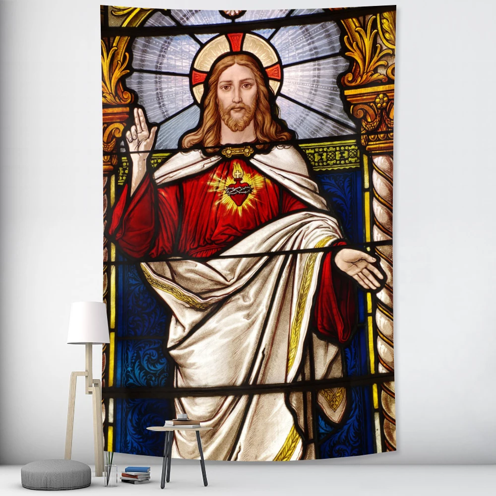 Церкви Иисуса росписи Главная wall art Украшение дома Ангел гобелен богемный Декор