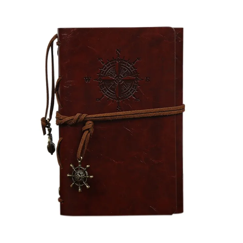 1Pcs PU Leather Note Book Spiral Notebook Diary Notepad Vintage Pirate Anchors Replaceable Stationery Gift Traveler Journal S01 |